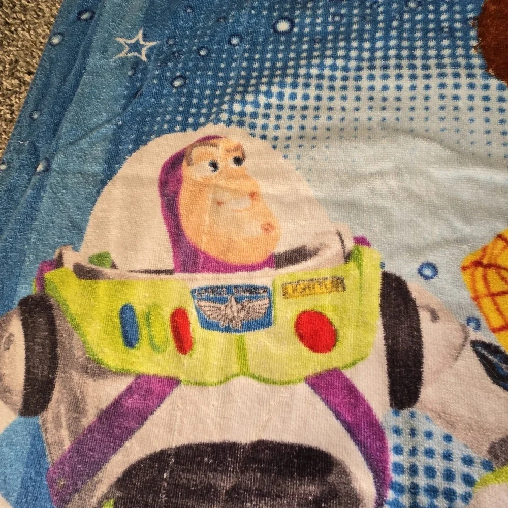 VINTAGE Disney Pixar TOY STORY Beach Towel 30x60 Woody Buzz‎ Lightyear 90s